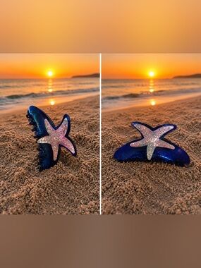 NIP Starfish Babe Rhinestone Hair Clip